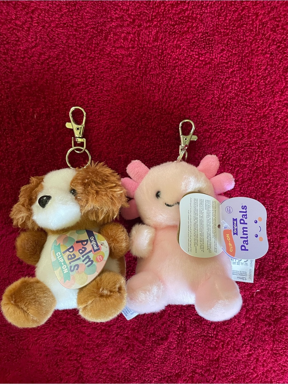 Palm Pals Axolotl clip-on plush Set